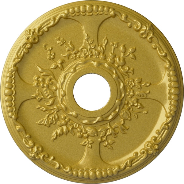 Ekena Millwork Antioch Ceiling Medallion (Fits Canopies up to 3 1/2"), 18"OD x 3 1/2"ID x 1 3/8"P, Rich Gold CM18SERGS - main